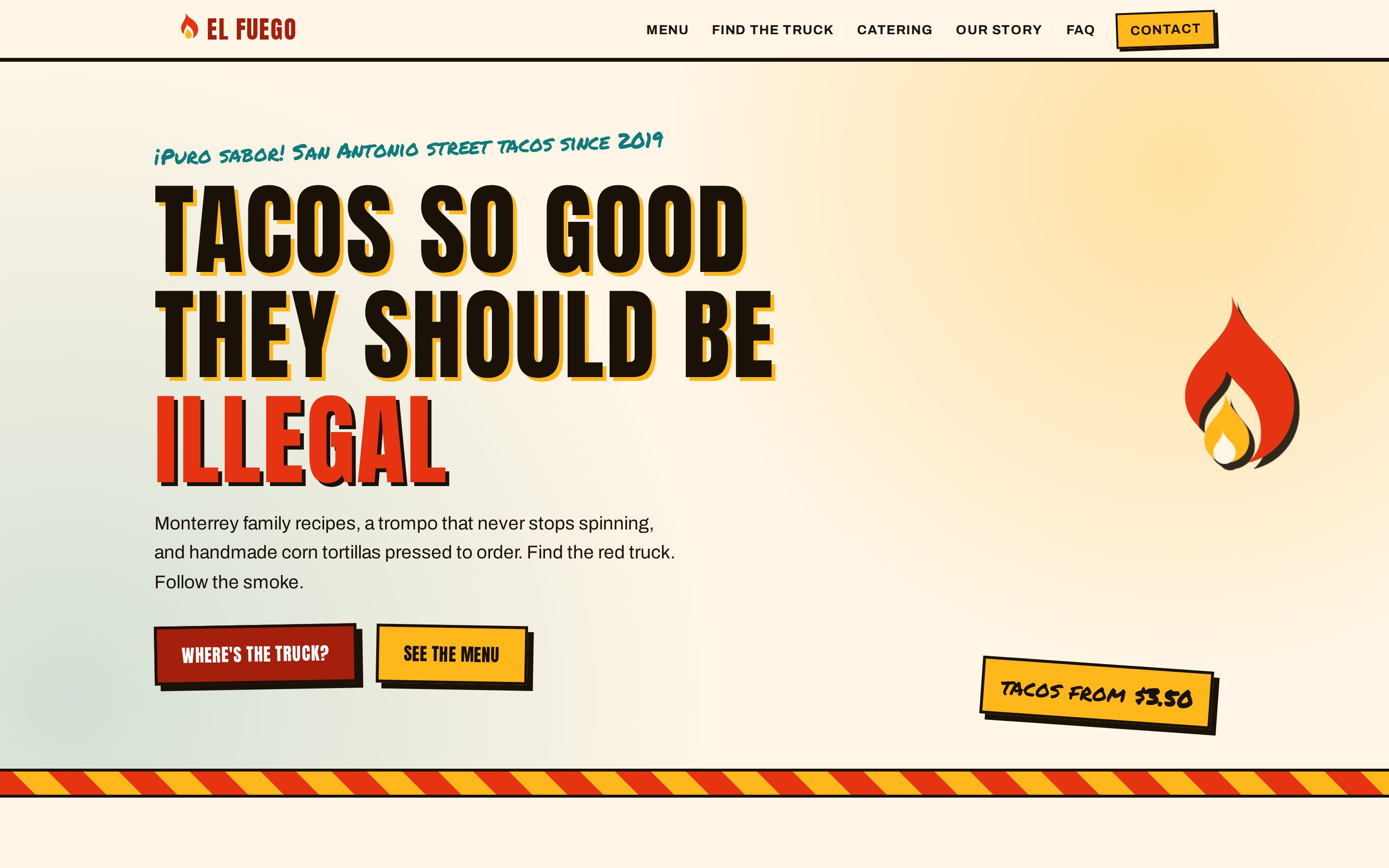 El Fuego taco truck website — San Antonio, TX