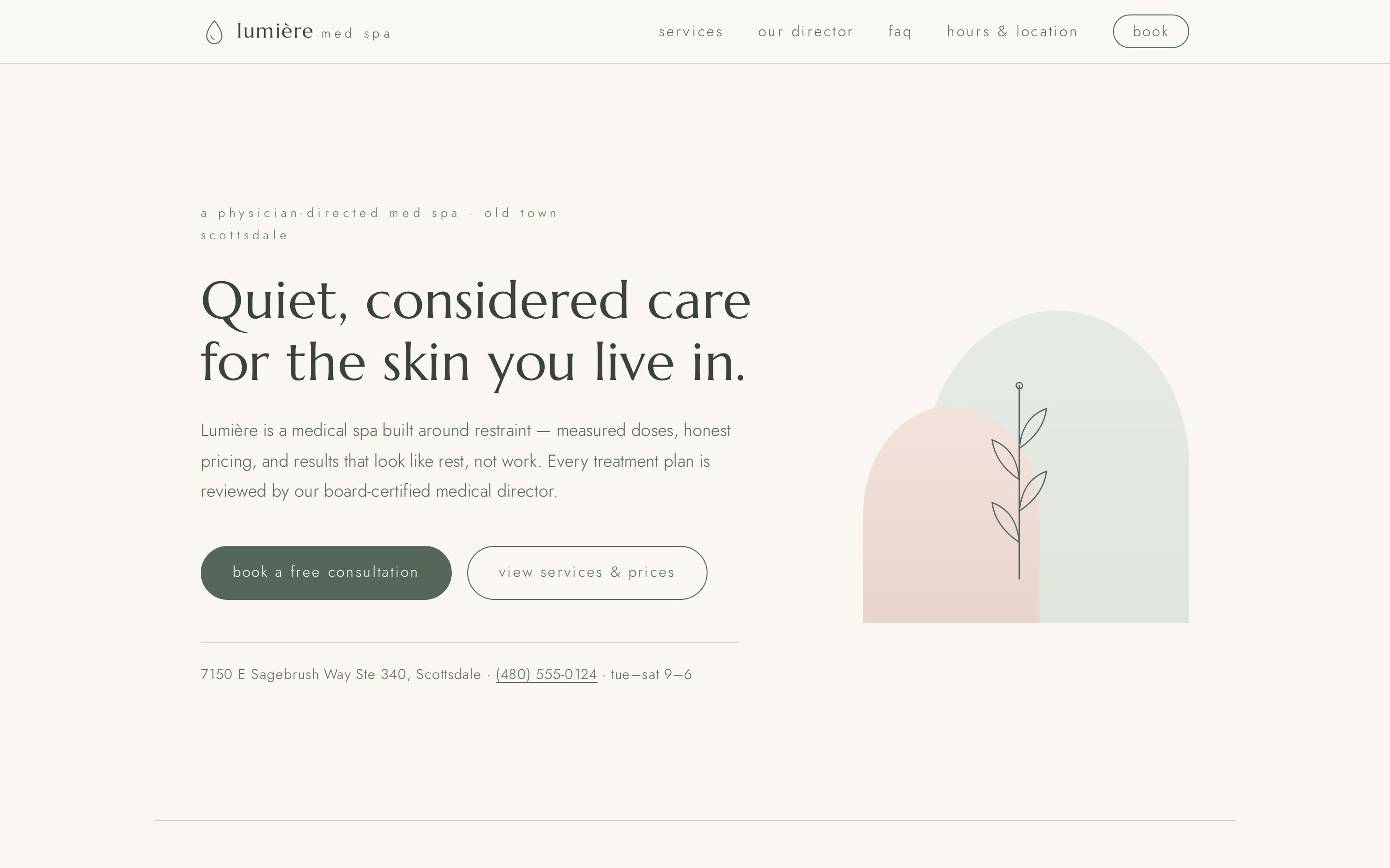 Lumière Med Spa website — Scottsdale, AZ